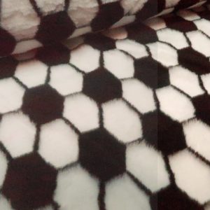 Borg fur stof , zwart wit voetbal , imitatiebont, kortharig Z272