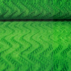 Borg stof, fur, zigzag reliëf, groen X2509