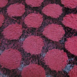 Borg stof met nop, cyclaam roze/zwart. X282