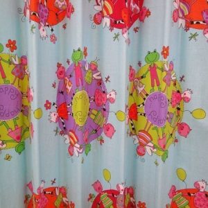 D92 Lakenstof/gordijnstof, happy dieren in een cirkel, blauw