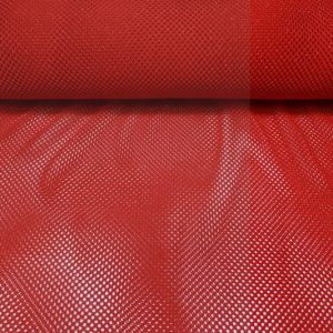 Gaatjes lycra stof, 4-way stretch, rood/rode glitter. R061