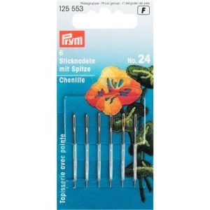 Prym Borduurnaalden staal No. 24 m. punt en goudkl. oog 0,80x37mm, 6stuks, 125553