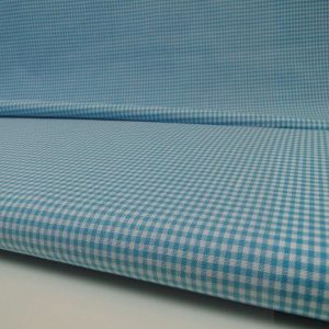 Katoen stof ruit aquablauw met wit, 0.2R004
