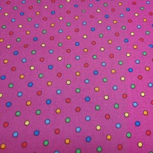 Katoen stof fuchsia met nop print, B1107