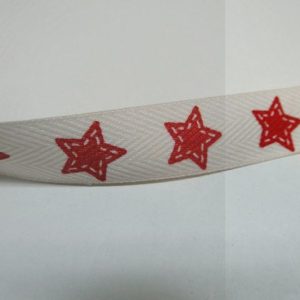 Lint ster print, katoen , ecru rood,kl.021 B0217