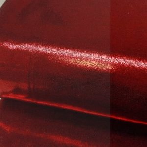 Lycra stof, 4 way stretch, rood/zilver. R1048