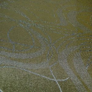 Lycra stof goud met zilver draad motief, M631