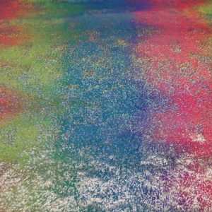 Lycra stof, regenboog met glitter. LY3618-30