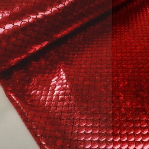 Lycra stof, schub motief, rood. LY4353/015