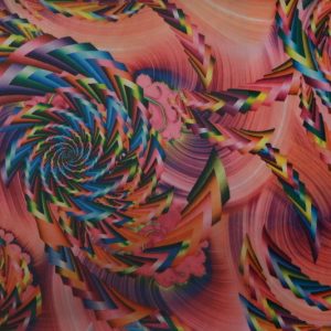 Texture stof ,grof, gezichtsbedrog, zalm/paars/blauw. G754