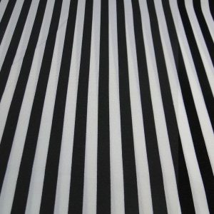 Texture stof met zwart/witte streep print, M666