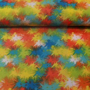 Texture stof, verfpallet, oranje geel, groen, blauw X2389