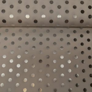 Texture stof, stippen print, wit/zilver, X2493