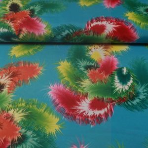 Texture stof, verenprint, blauw, groen, oranje X2391