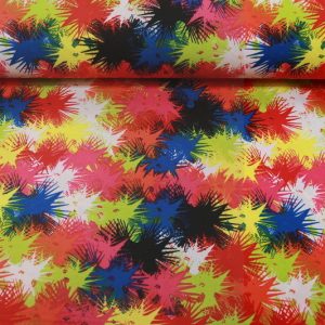 Texture stof, verfpallet, rood/zwart/fuchsia/wit/groen X2476