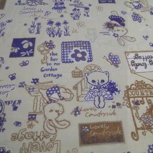 Tricot Dapper stof poesje konijn, paars, M248