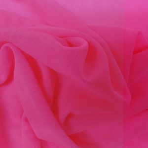 Tule mesh kant fluor roze. X1029