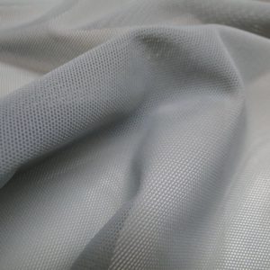 Tule mesh kant, midden grijs. C948