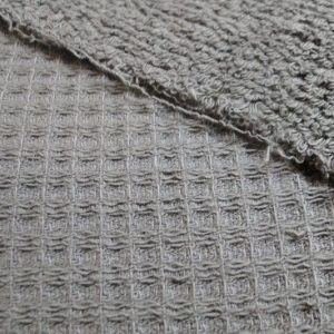 Wafeldoek stof, chocoladebruin, binnenzijde badstof, WB055