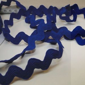 Zigzag band, katoen, 38, blauw, 20 mm