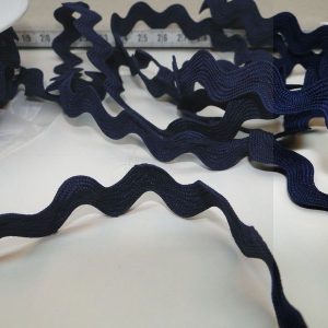 Zigzag band, katoen, 41 donker blauw, 20 mm