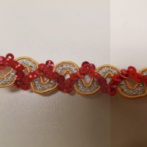 Zigzagband, Oeteldonk, glitter, 1,5cm.